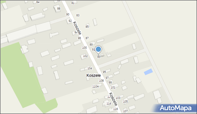 Koszele, Koszele, 93, mapa Koszele