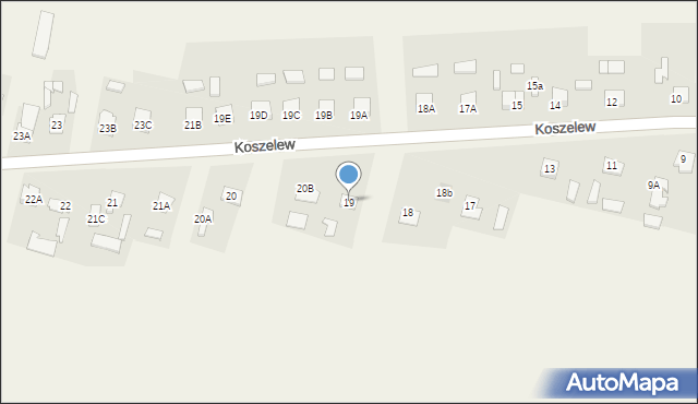 Koszelew, Koszelew, 19, mapa Koszelew