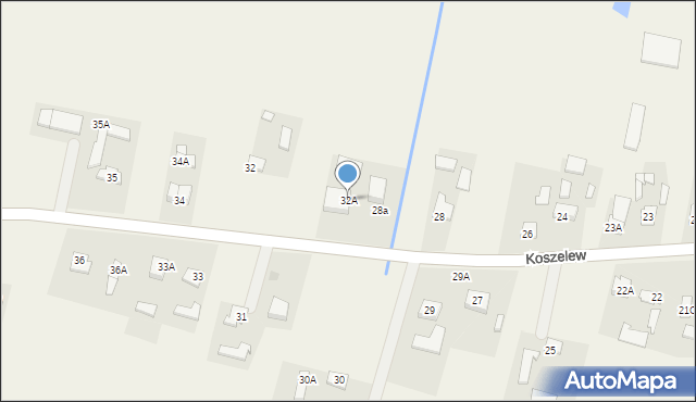 Koszelew, Koszelew, 32A, mapa Koszelew