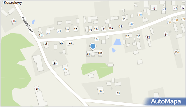 Koszelewy, Koszelewy, 68a, mapa Koszelewy