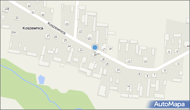 Koszewnica, Koszewnica, 19, mapa Koszewnica