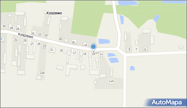 Koszewo, Koszewo, 13, mapa Koszewo