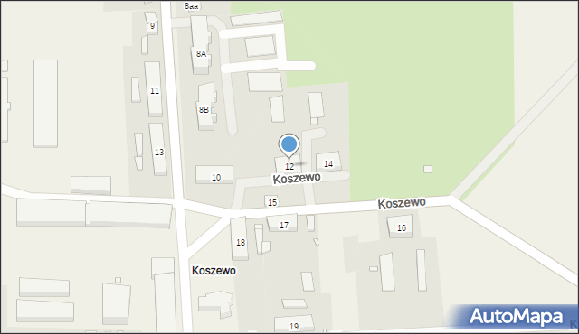 Koszewo, Koszewo, 12, mapa Koszewo