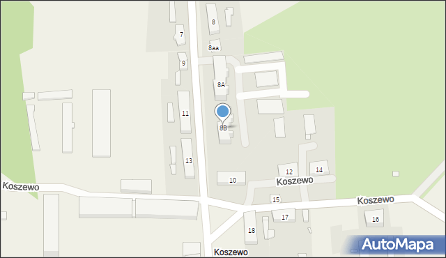 Koszewo, Koszewo, 8B, mapa Koszewo