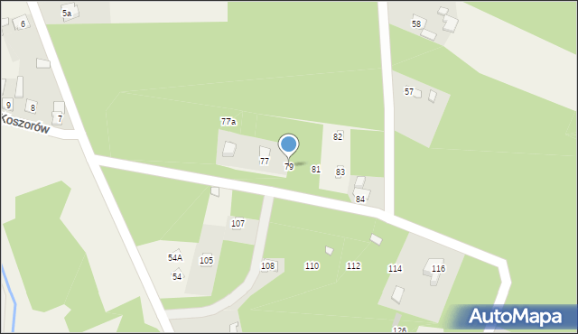 Koszorów, Koszorów, 79, mapa Koszorów