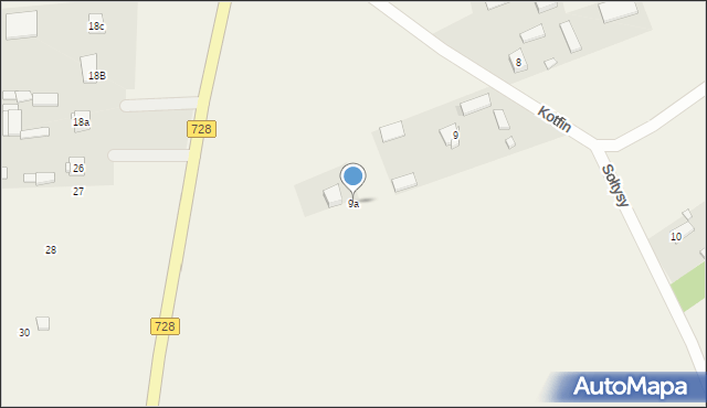 Kotfin, Kotfin, 9a, mapa Kotfin