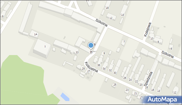 Kotla, Kościelna, 35, mapa Kotla