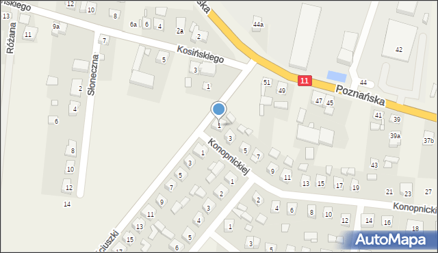 Kotlin, Konopnickiej Marii, 1, mapa Kotlin