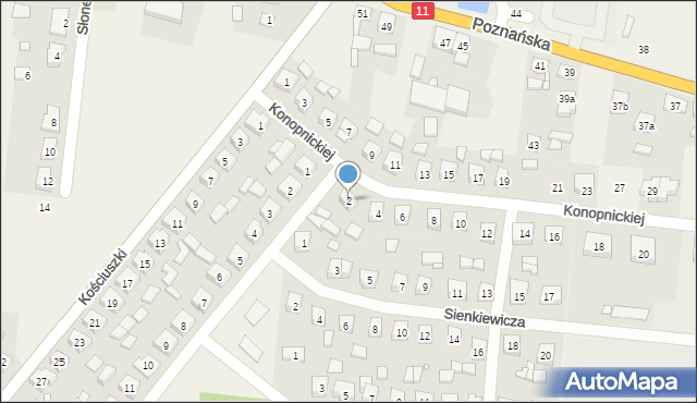 Kotlin, Konopnickiej Marii, 2, mapa Kotlin