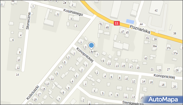 Kotlin, Konopnickiej Marii, 5, mapa Kotlin