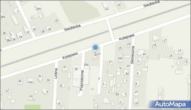 Kotuń, Kolejowa, 32, mapa Kotuń