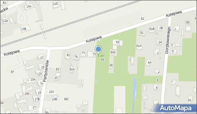 Kotuń, Kolejowa, 71, mapa Kotuń