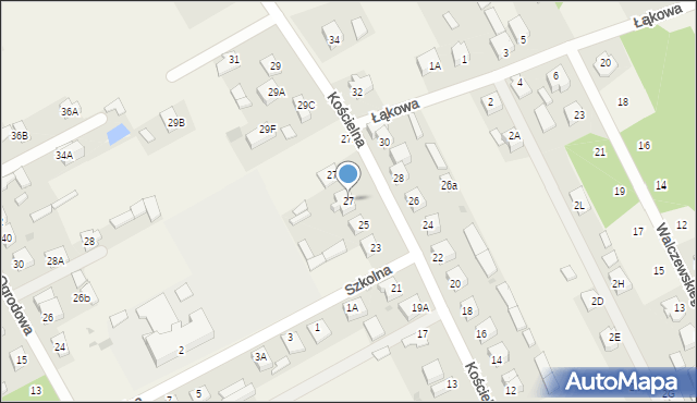 Kotuń, Kościelna, 27, mapa Kotuń
