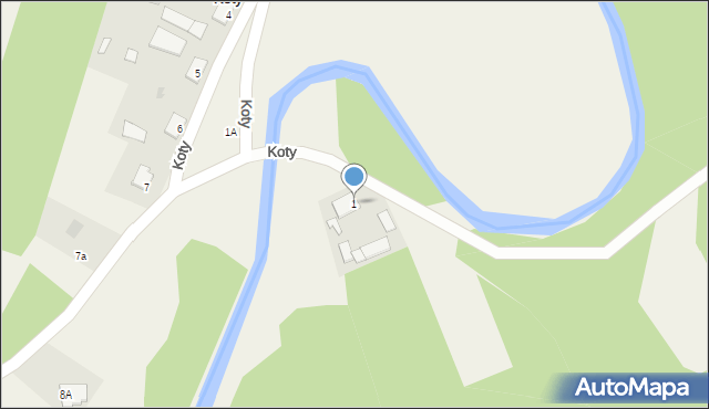 Koty, Koty, 1, mapa Koty