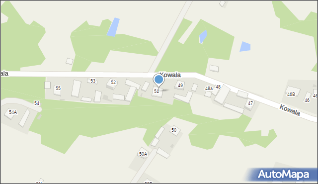 Kowala, Kowala, 51A, mapa Kowala