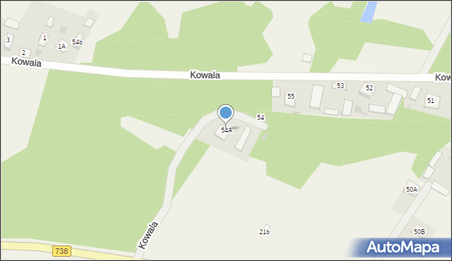 Kowala, Kowala, 54A, mapa Kowala