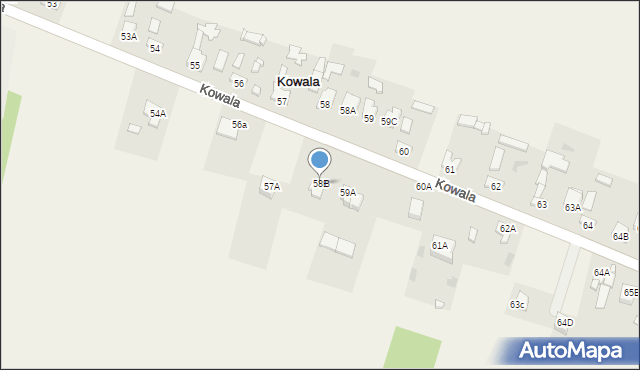 Kowala, Kowala, 58B, mapa Kowala