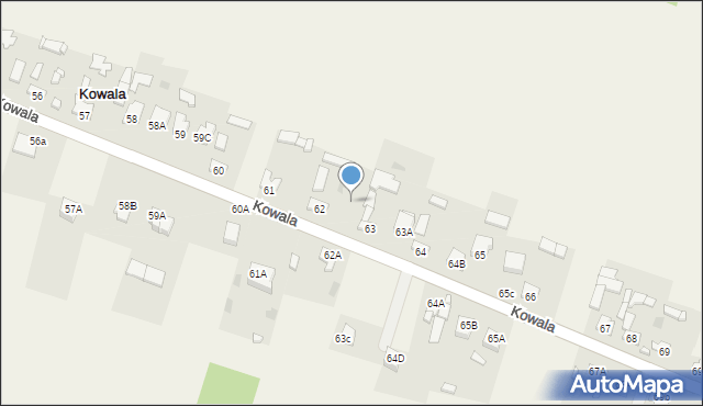 Kowala, Kowala, 62b, mapa Kowala