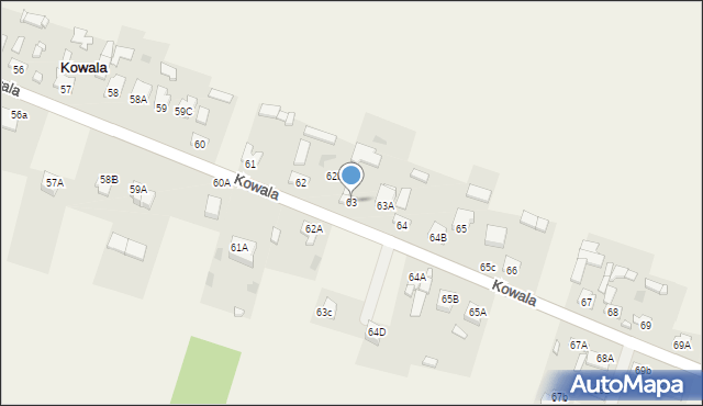 Kowala, Kowala, 63, mapa Kowala