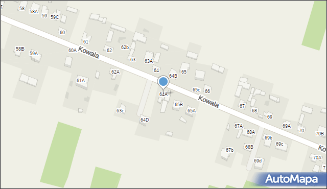 Kowala, Kowala, 64A, mapa Kowala