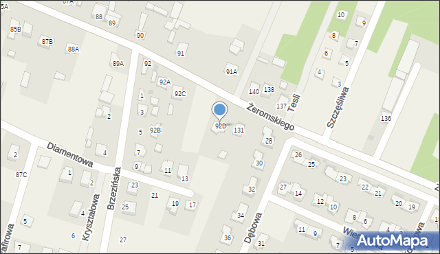 Kowala, Kowala, 92D, mapa Kowala