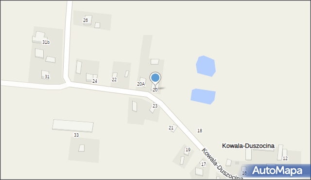 Kowala-Duszocina, Kowala-Duszocina, 20, mapa Kowala-Duszocina