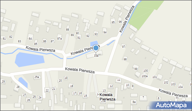 Kowala Pierwsza, Kowala Pierwsza, 33a, mapa Kowala Pierwsza