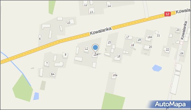 Kowalanka, Kowalanka, 12A, mapa Kowalanka