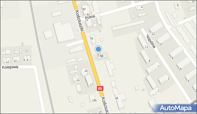 Kowale Oleckie, Kościuszki Tadeusza, gen., 52a, mapa Kowale Oleckie