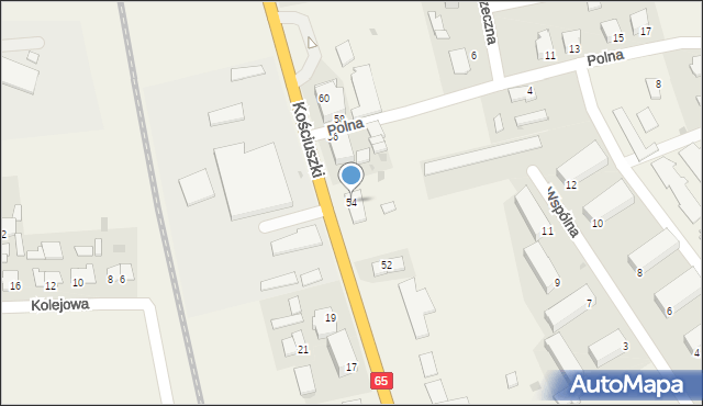 Kowale Oleckie, Kościuszki Tadeusza, gen., 54, mapa Kowale Oleckie