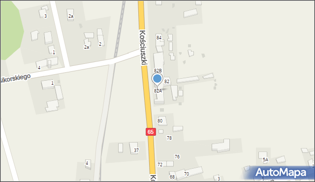 Kowale Oleckie, Kościuszki Tadeusza, gen., 82A, mapa Kowale Oleckie