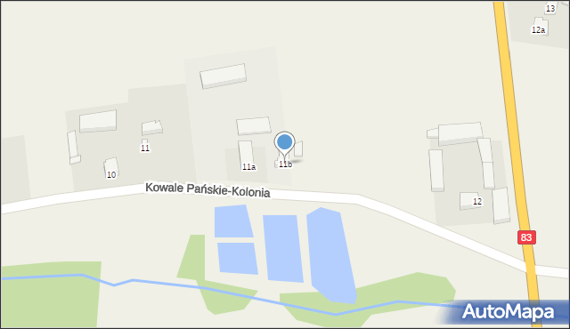 Kowale Pańskie-Kolonia, Kowale Pańskie-Kolonia, 11b, mapa Kowale Pańskie-Kolonia