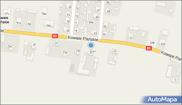 Kowale Pańskie-Kolonia, Kowale Pańskie-Kolonia, 23, mapa Kowale Pańskie-Kolonia