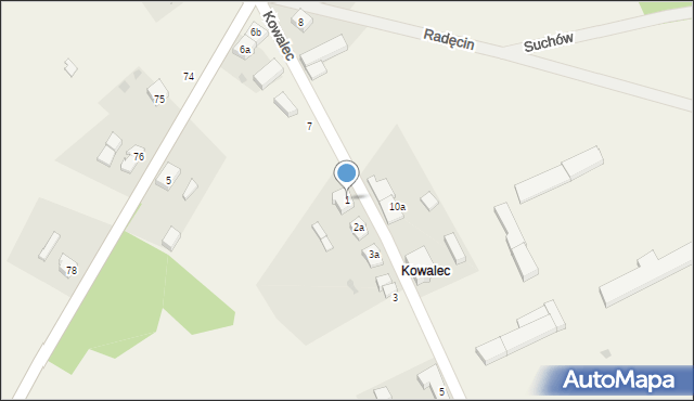 Kowalec, Kowalec, 1, mapa Kowalec