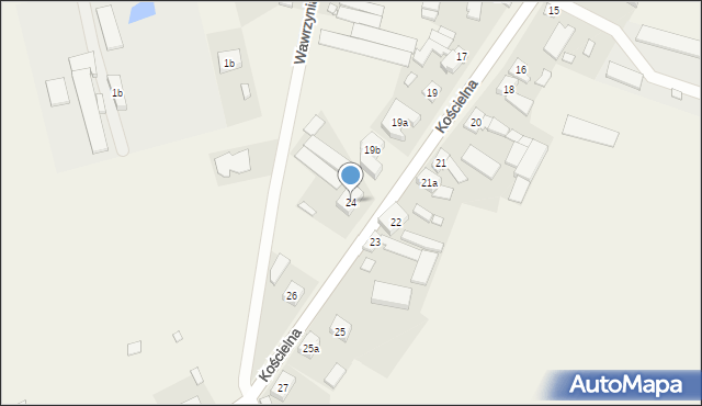Kowalew, Kościelna, 24, mapa Kowalew
