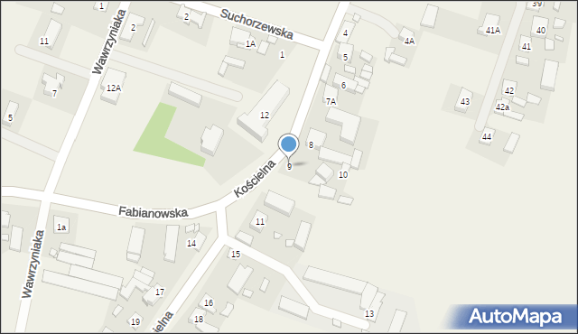 Kowalew, Kościelna, 9, mapa Kowalew