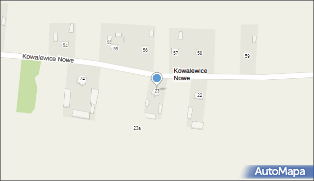 Kowalewice Nowe, Kowalewice Nowe, 23, mapa Kowalewice Nowe