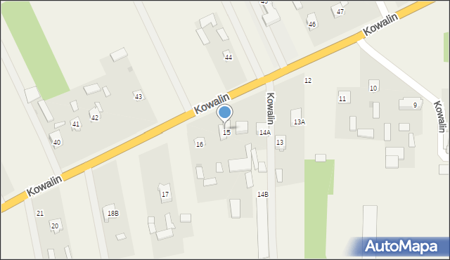 Kowalin, Kowalin, 15a, mapa Kowalin