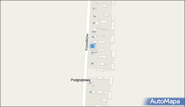 Kowalków, Kowalków, 87, mapa Kowalków