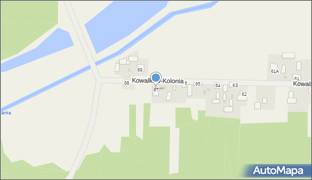 Kowalków-Kolonia, Kowalków-Kolonia, 67, mapa Kowalków-Kolonia