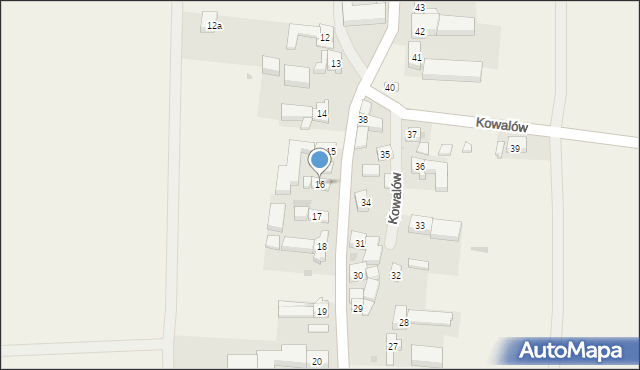 Kowalów, Kowalów, 16, mapa Kowalów