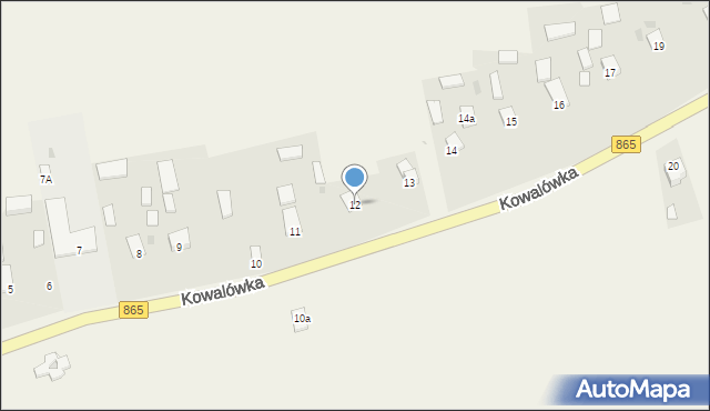 Kowalówka, Kowalówka, 12, mapa Kowalówka