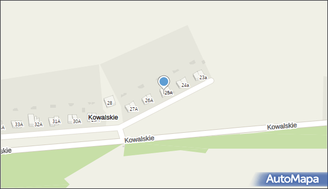 Kowalskie, Kowalskie, 25B, mapa Kowalskie