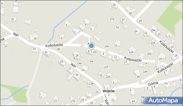 Kowary, Kościuszki Tadeusza, gen., 8A, mapa Kowary