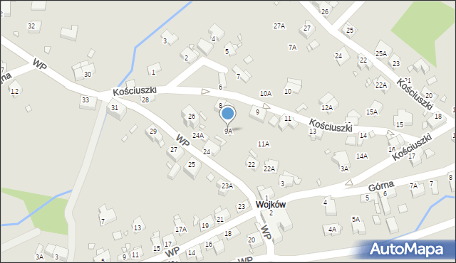 Kowary, Kościuszki Tadeusza, gen., 9A, mapa Kowary