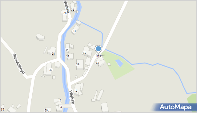 Kowary, Kowalska, 43A, mapa Kowary