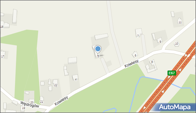 Kowiesy, Kowiesy, 5, mapa Kowiesy