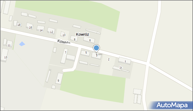 Kowróz, Kowróz, 3, mapa Kowróz