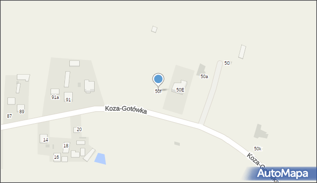 Koza-Gotówka, Koza-Gotówka, 50f, mapa Koza-Gotówka