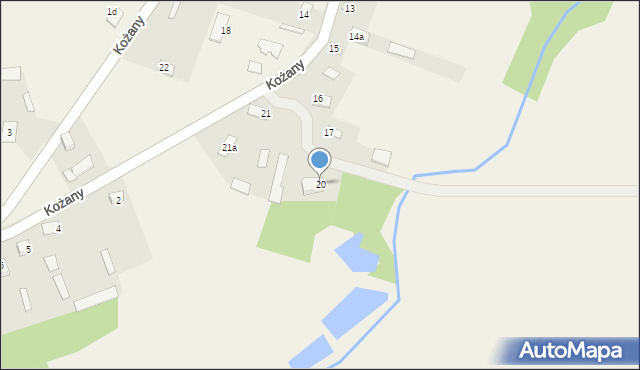 Kożany, Kożany, 20, mapa Kożany